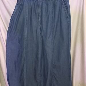 Long Leg Wide Leg Chambray Pants 18
